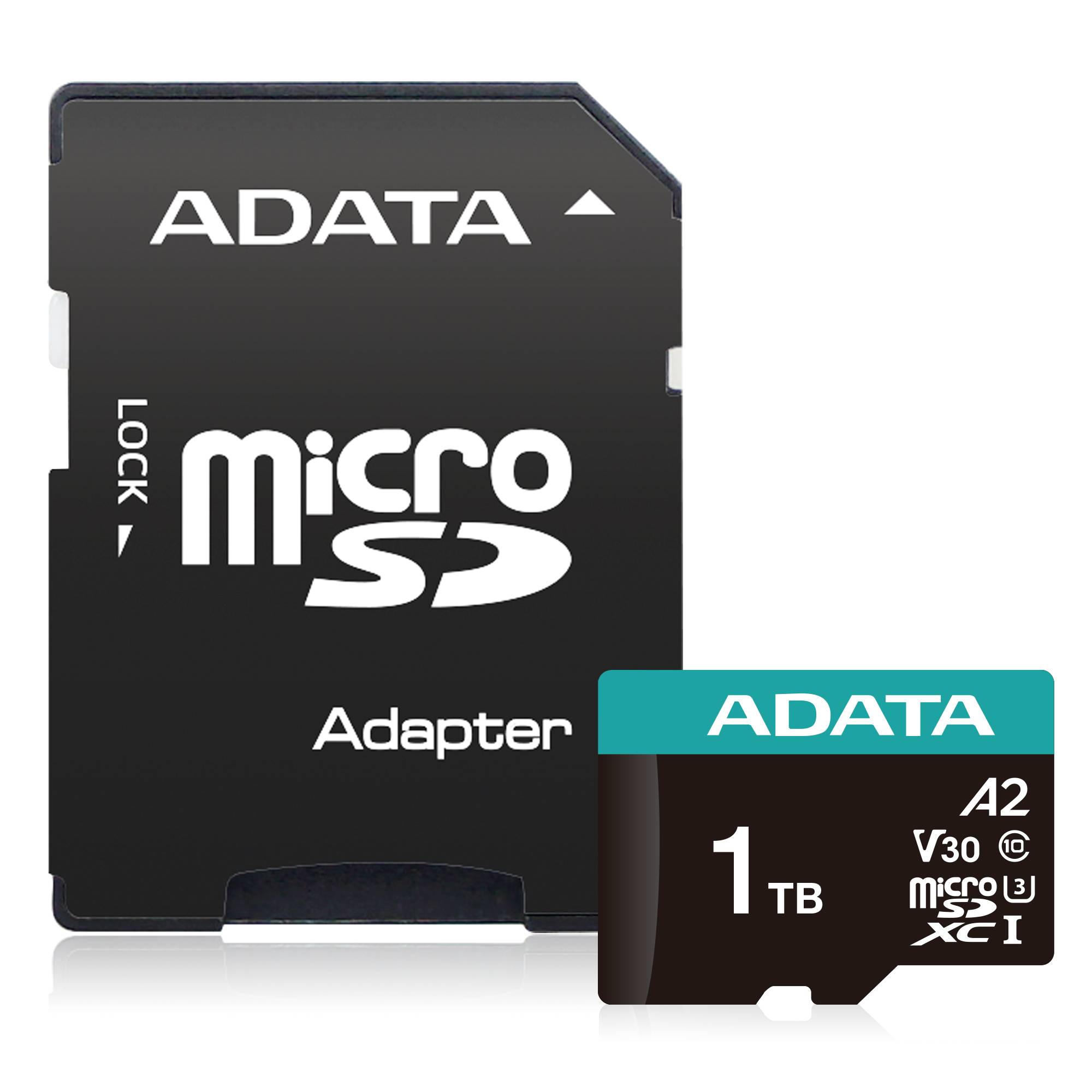Micro Secure Digital ADATA microSDXC/SDHC UHS-I U3 V30 1TB Clase 10 (A2) - Velocidad de lectura / escritura hasta 100/85 (MB/s) AUSDX1TUI3V30SA2-RA1