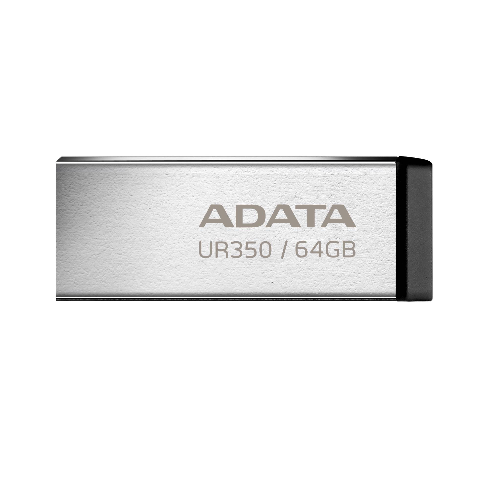 Memoria USB de 64GB UR350 3.2 Gen 1 (retrocompatible 3.0 y 2.0) - diseño elegante sin tapa. Color Metálico