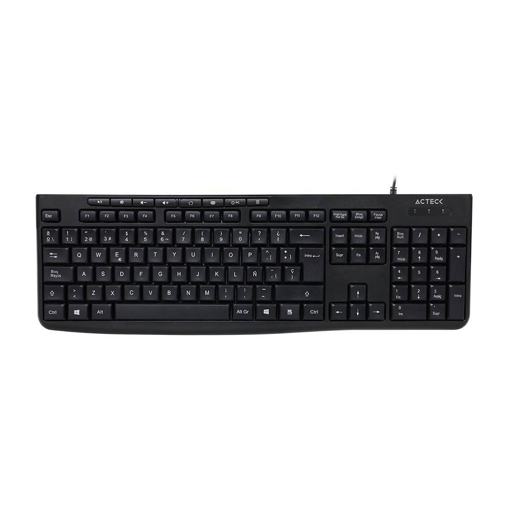 Teclado Estándar Inspire Prime TA222 Acteck Essential Series Teclado Alámbrico USB - 112 Teclas