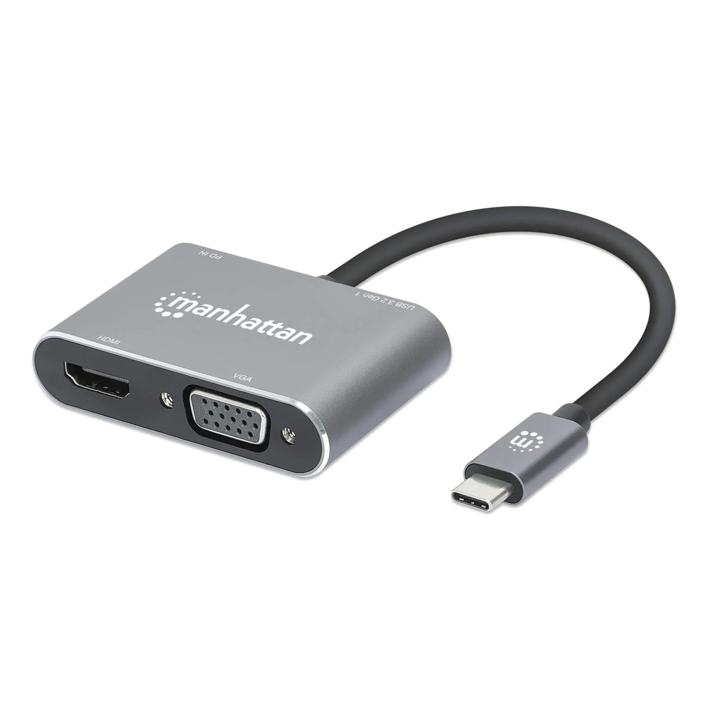 130691 Docking Station de USB-C a HDMI y VGA - 4 en 1