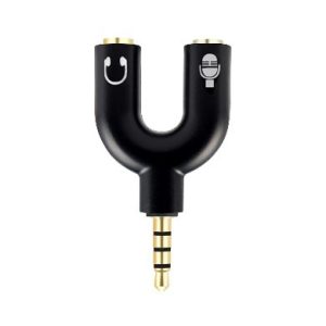 Adaptador Stereo 3.5 mm Macho a Dual 3.5 mm H BROBOTIX 181802-2 - Negro