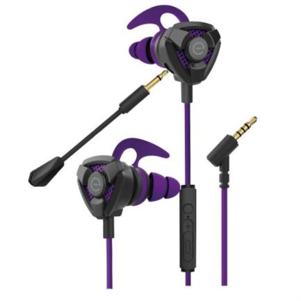 AUDIFONOS CON MICROFONO DESMOTABLE - NEGRO/MORADO EL-995715 EASY LINE -