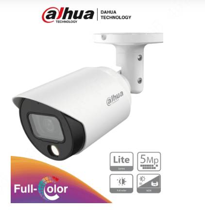 DAHUA HAC-HFW1509TN-LED - Camara Bullet Full Color de 5 Megapixeles/ Lente de 2.8mm/ 112 Grados/ Leds para 20 Metros/ Metalica/ WDR de 120 dB/ IP67/ -
