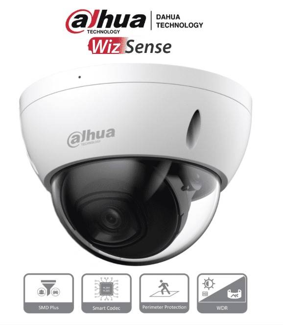 DAHUA IPC-HDBW2441E-S - Camara IP Domo Antivandalica de 4 Mp con WizSense - 102°