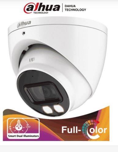 DAHUA HAC-HDW1239TN-IL-A - Camara Domo de 2 MP/Dual Inteligente+Full Color/ 2.8 mm/ 107°/ Microfono/ WDR Real de 130 dB/ 40 Mts IR/ IP67 -