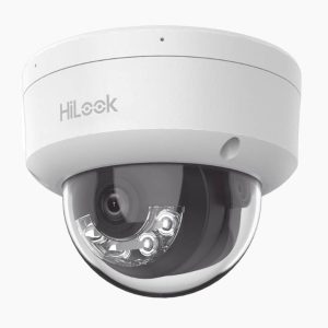 HiLook Series / Domo IP de 2 Megapixel (1080p) / Lente 2.8 mm / 30 mts IR / Micrófono Integrado / Exterior IP67 / PoE -