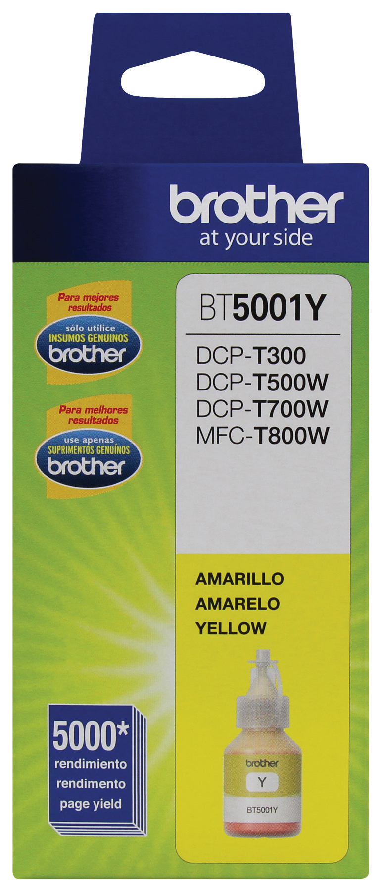 Botella de tinta Brother BT5001Y amarillo - rendimiento aproximado 5