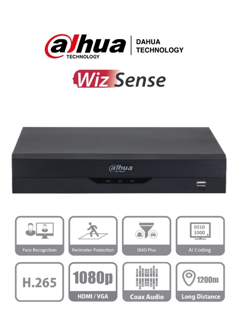 DAHUA XVR5108HS-I3 DVR 8 CH 5MP Lite - WizS con IA