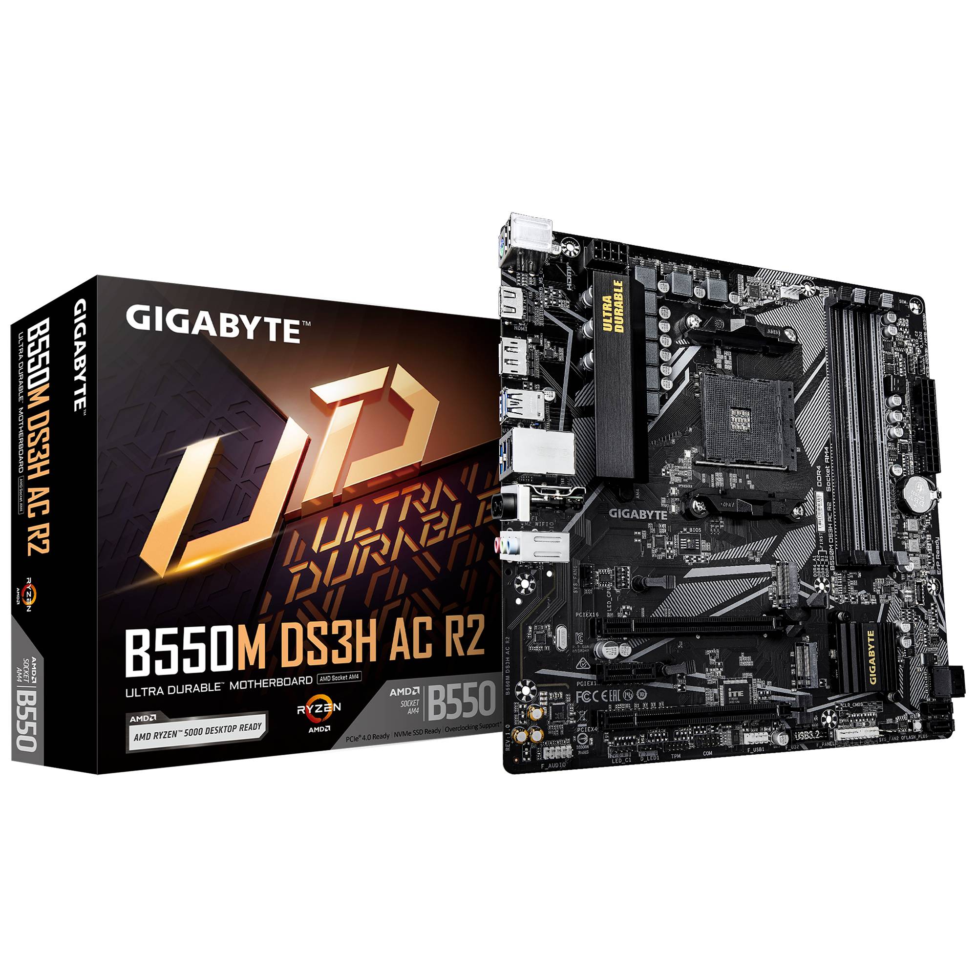 TARJETA MADRE GIGABYTE ATX B550M DS3H AC R2 DDR4 - AM4