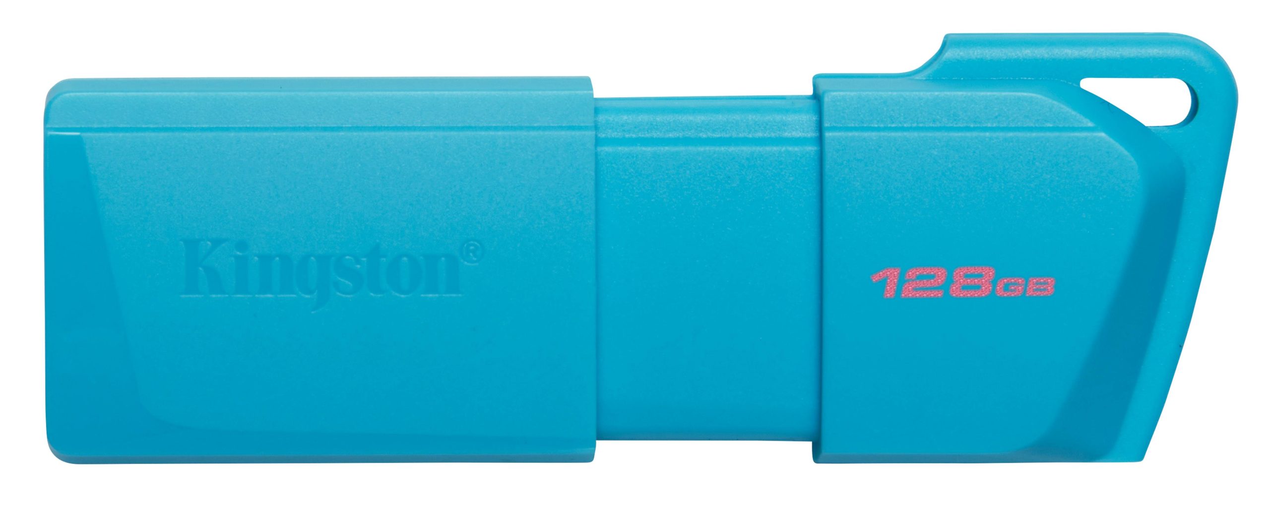 MEMORIA USB KINGSTON DATATRAVELER EXODIA M 128GB 3.2 GEN 1 RETRÁCTIL AQUA-AZUL NEON -