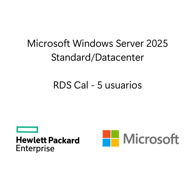 LTU de Microsoft Windows Server 2025 con servicio de escritorio remoto 5 usuarios CAL WW -