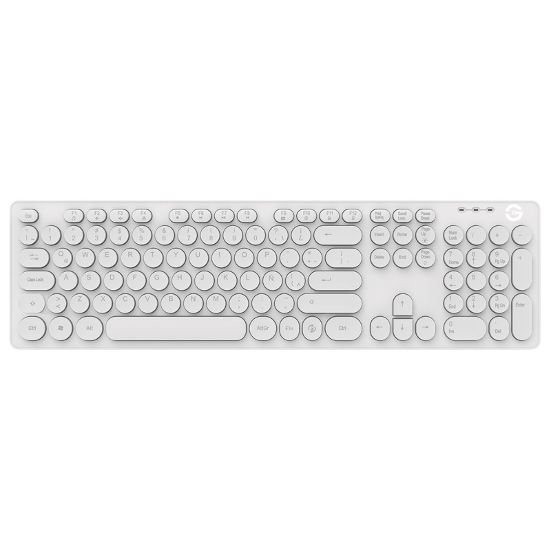 GETTTECH TECLADO RETROILUMINADO IGNITE BLANCO - 105 TECLAS CONEXIÓN USB