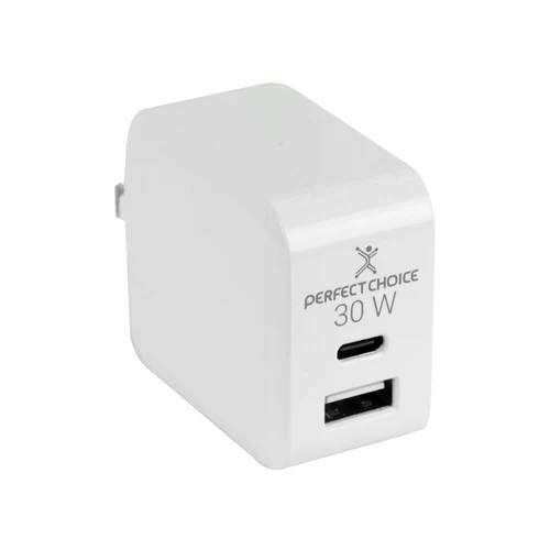 Adaptador de Corriente Universal Carga Rápida 30W 2 Puertos | PERFECT CHOICE -