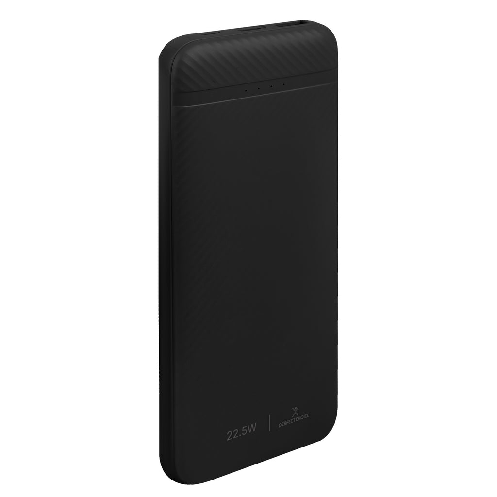 Power Bank de Carga Rápida 22.5W con Cable Tipo C Bolt Color Negro |PERFECT CHOICE -