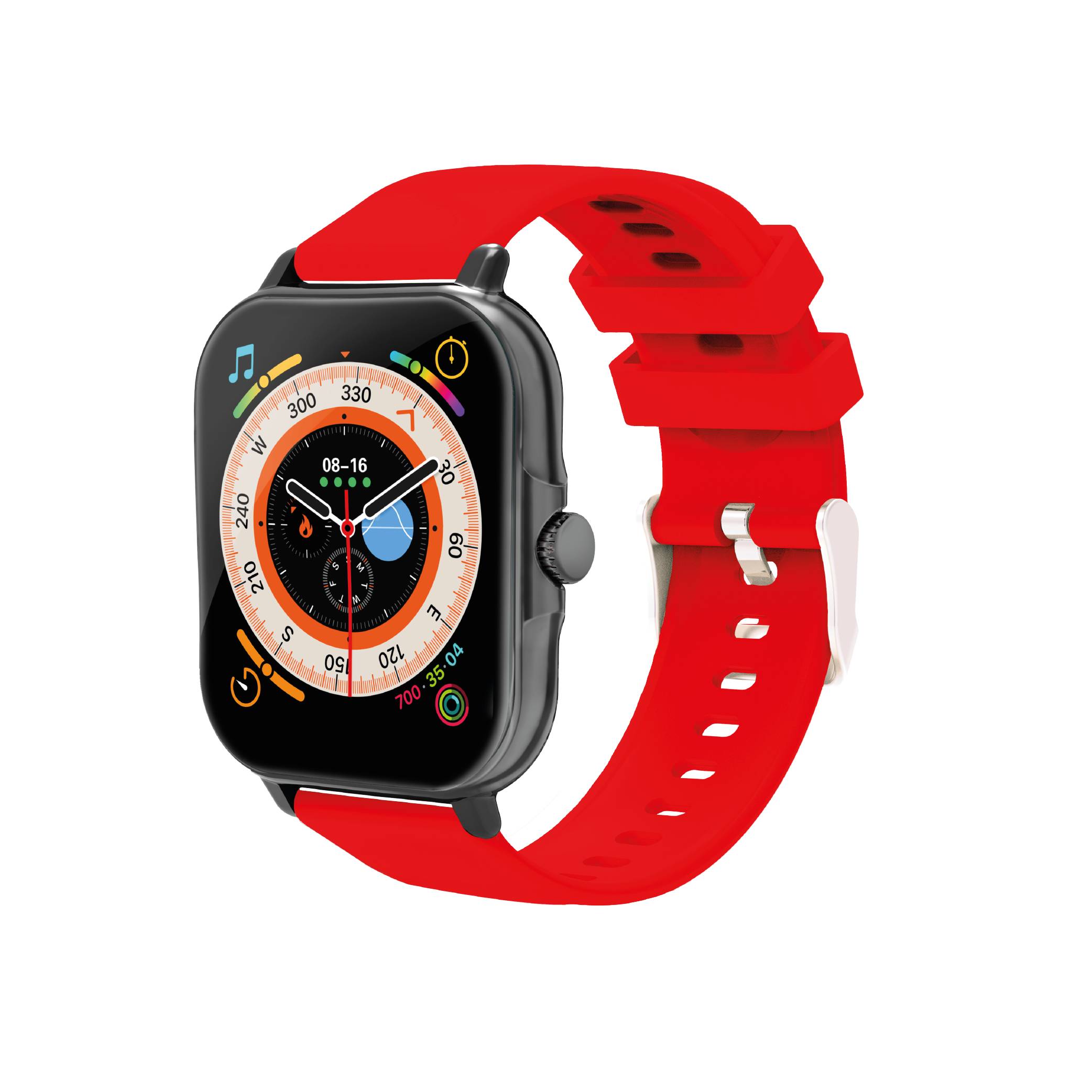 Smartwatch NECNON NSW-201 1.81 pulgadas Full Touch IP67 BT 5.0 Android/IOS Negro/Rojo -