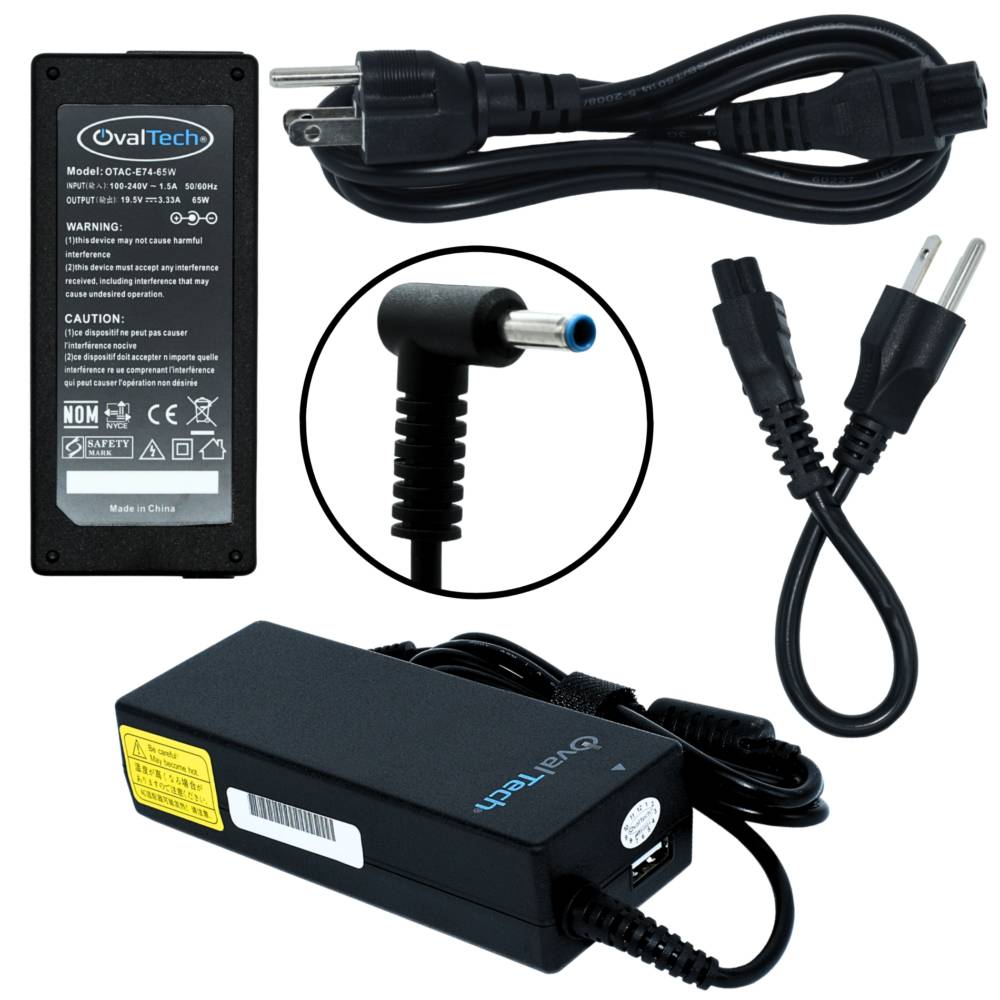 Adaptador / Cargador de corriente para Laptop OTAC-E74-65W OVALTECH de 65W 19.5V/3.33A Punta Azul 4.5x3.0 -
