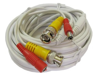 Cable siamés coaxial Pre-ensamblado de 20 metros de largo - incluye conectores de video y energía