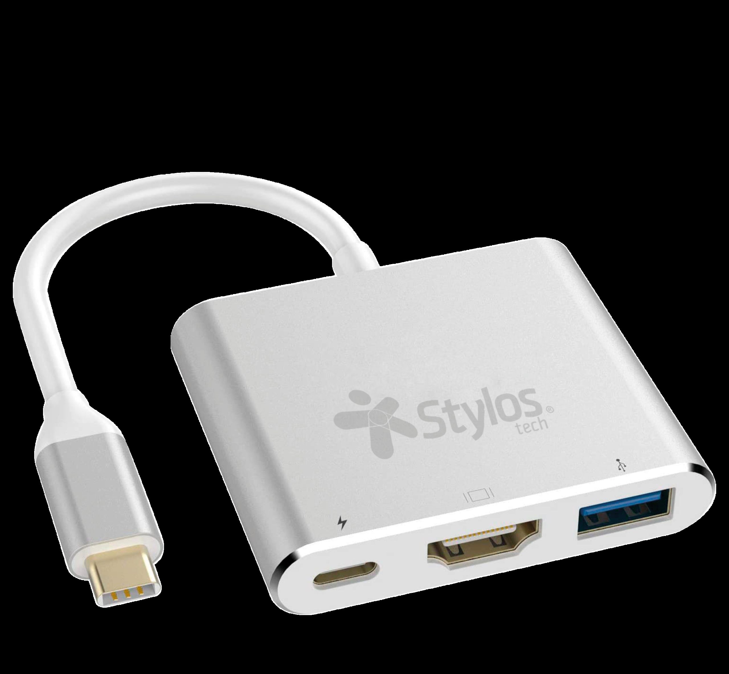 Adaptador HUB 3 En 1 Stylos. STCBHUB31S -