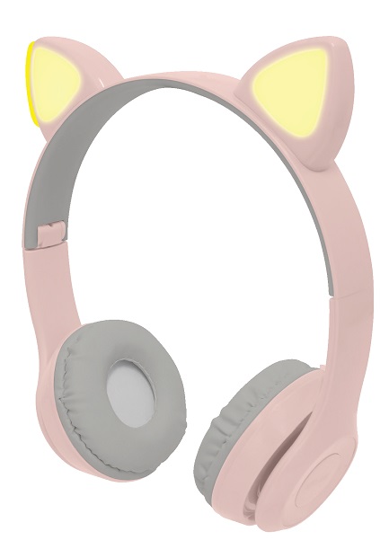 Audífonos Bluetooth Inalámbricos para Niños Luz LED Catto Rosa | PERFECT CHOICE -