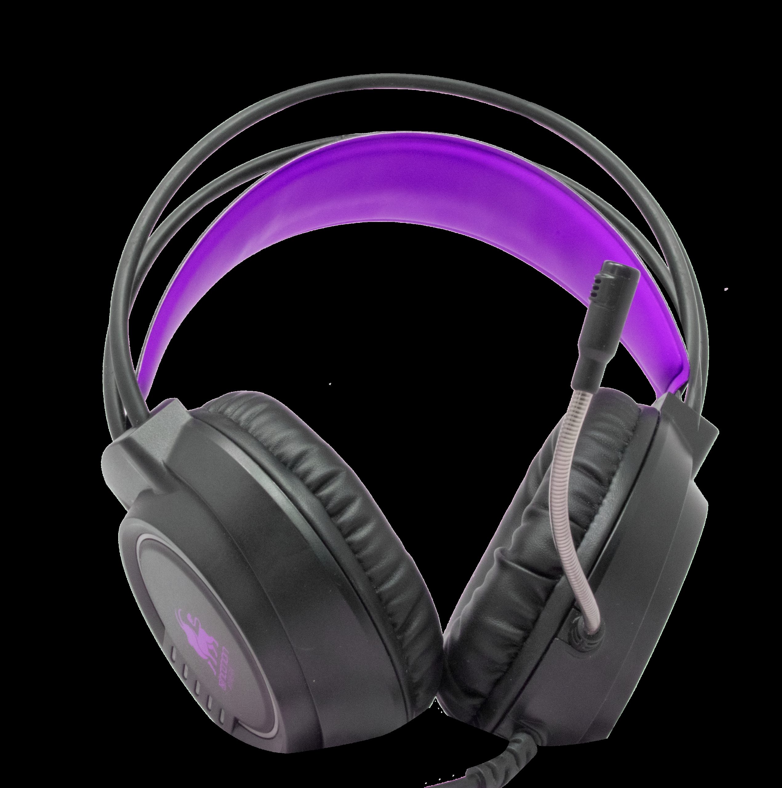 AUDIFONOS HEADSET GAMING OVER-EAR NBHG KIMERA RGB ALAMBRICO 3.5MM USB PC CONSOLAS CELULAR MICROFONO FLEXIBLE INC ADAPTADOR FUCSIA -