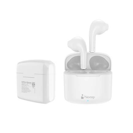 Audífonos Nextep NE-428B Buds Bluetooth Control Táctil hasta 20 horas color Blanco - tipo universal
