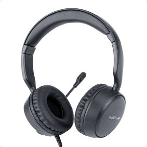 Diadema alámbrica con micrófono TZACDII02 TechZone - color negro