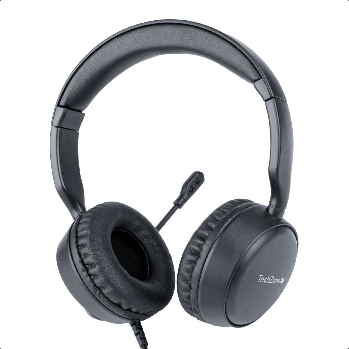Diadema alámbrica con micrófono TZACDII02 TechZone - color negro
