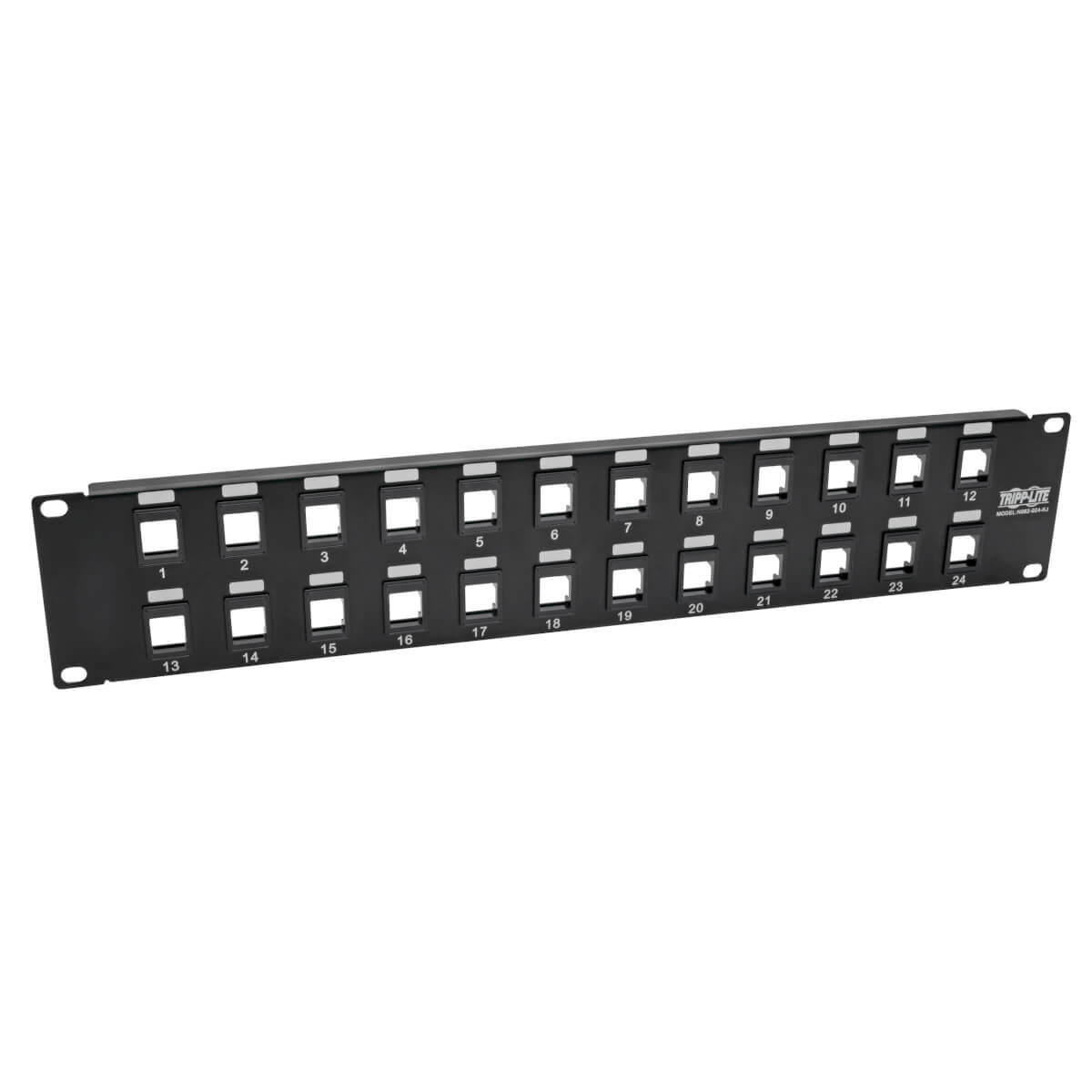 Panel de parcheo Vacío de Conexiones sin Blindaje RJ45 Keystone / Multimedia de 24 Puertos de 2U - Ethernet RJ45