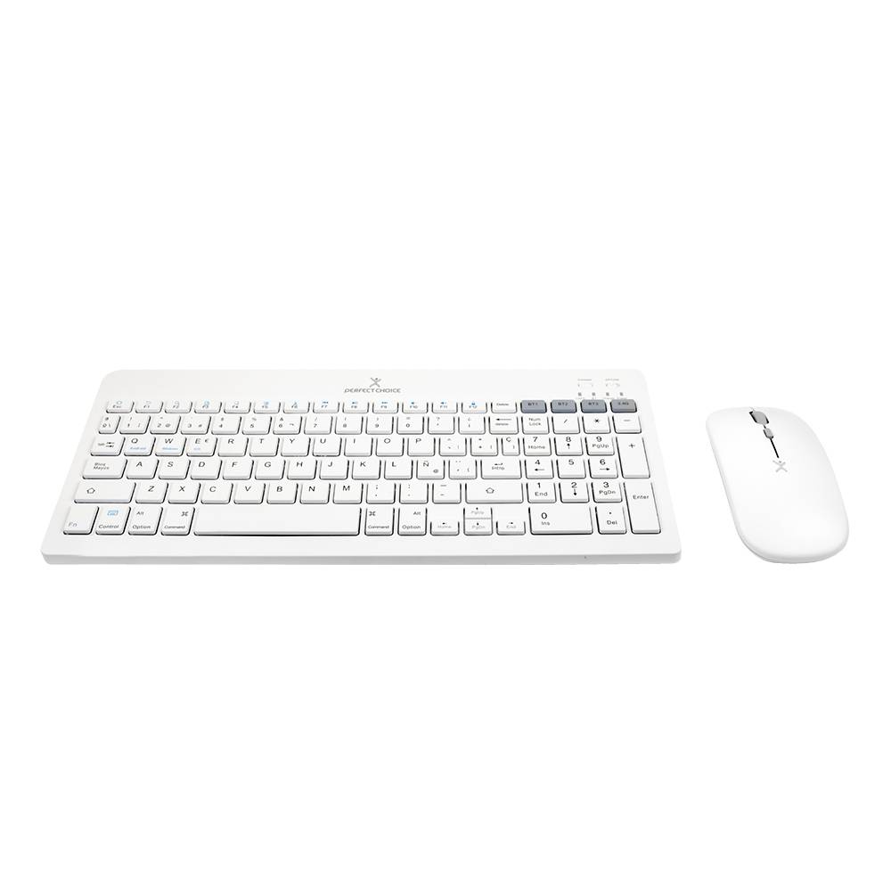 Kit Teclado + Mouse Recargable Inalámbrico+ BT Zebrary Color Blanco | PERFECT CHOICE -