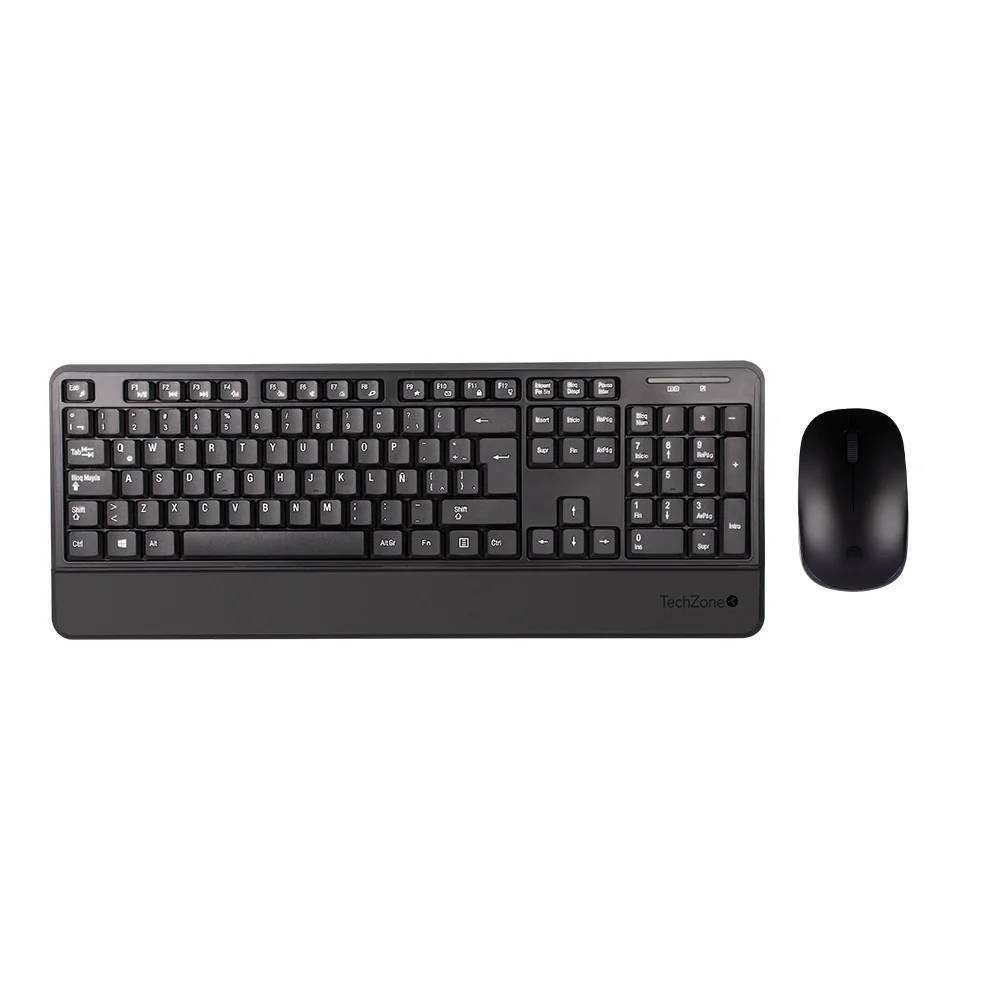 Teclado y Mouse PROOF COMBO TZCOMBINA07 TECHZONE - color negro