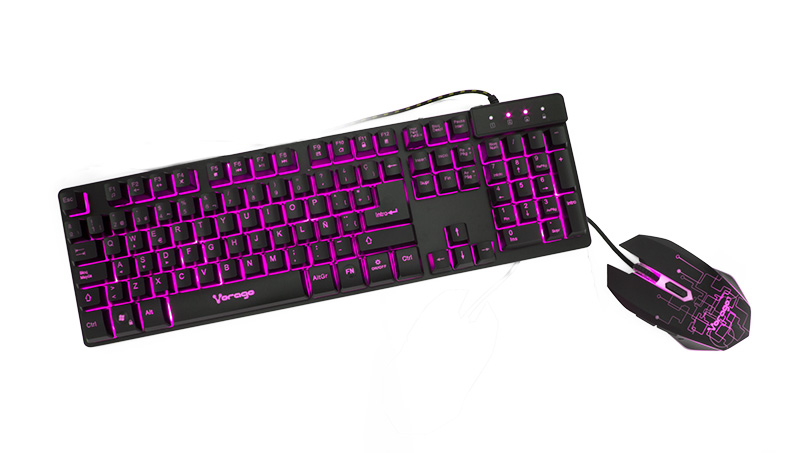 Kit de teclado y Mouse Gamer Iluminados VORAGO START THE GAME KM-500 USB Alámbricos -