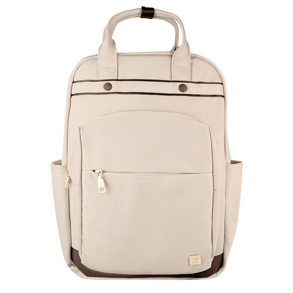 PC-084655 Mochila de mujer para laptop Elegante y Funcional Modelo Kokette Color Taupe | PERFECT CHOICE -