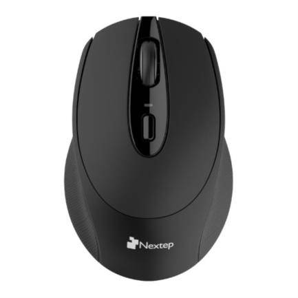 Mouse Nextep Inalámbrico NE-410E Ergonómico USB 1600 dpi Batería Incluida  AA Color Negro -
