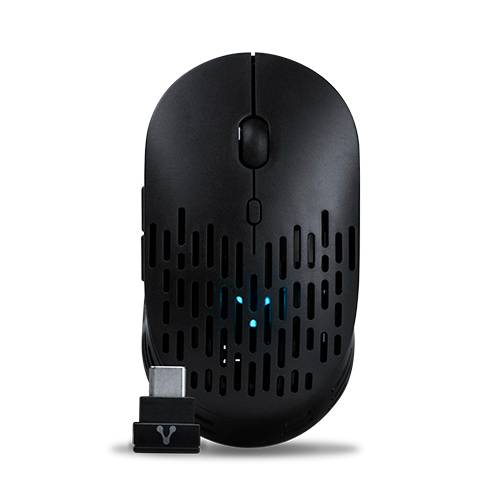 MOUSE VORAGO MO-208 INALAMBRICO TIPO C Y BLUETOOTH HASTA 2400 DPI RECARGABLE NEGRO -