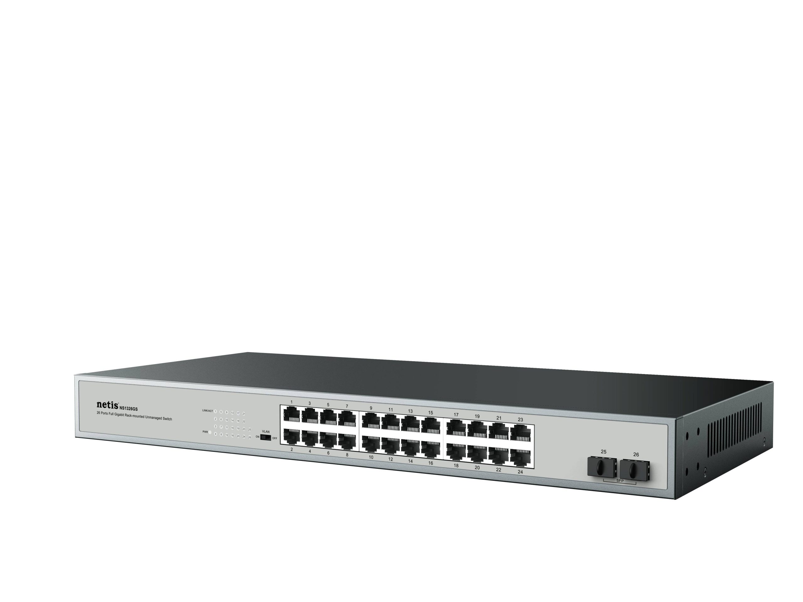 Switch NETIS modelo ST3126GS - 26 Puertos Gigabit Ethernet Switch + 2 Puertos SFP Gigabit