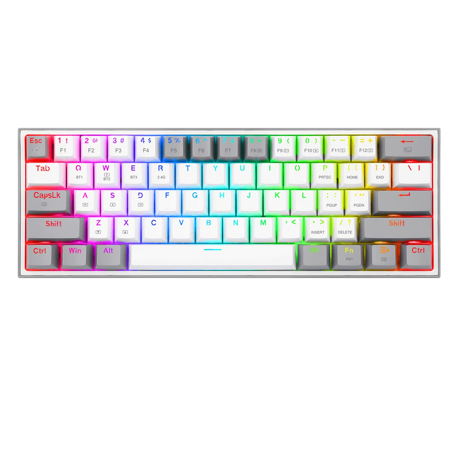 Teclado Mecánico Redragon Fizz Pro White/Gray - Inglés