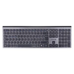 Teclado HEFESTOS recargable con conexión Bluetooth TECHZONE TZACTCB01 color plata - QWERTY. Compatibilidad: Windows